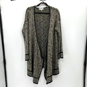 Knox Rose Duster Cardigan - Large - Black/Taupe